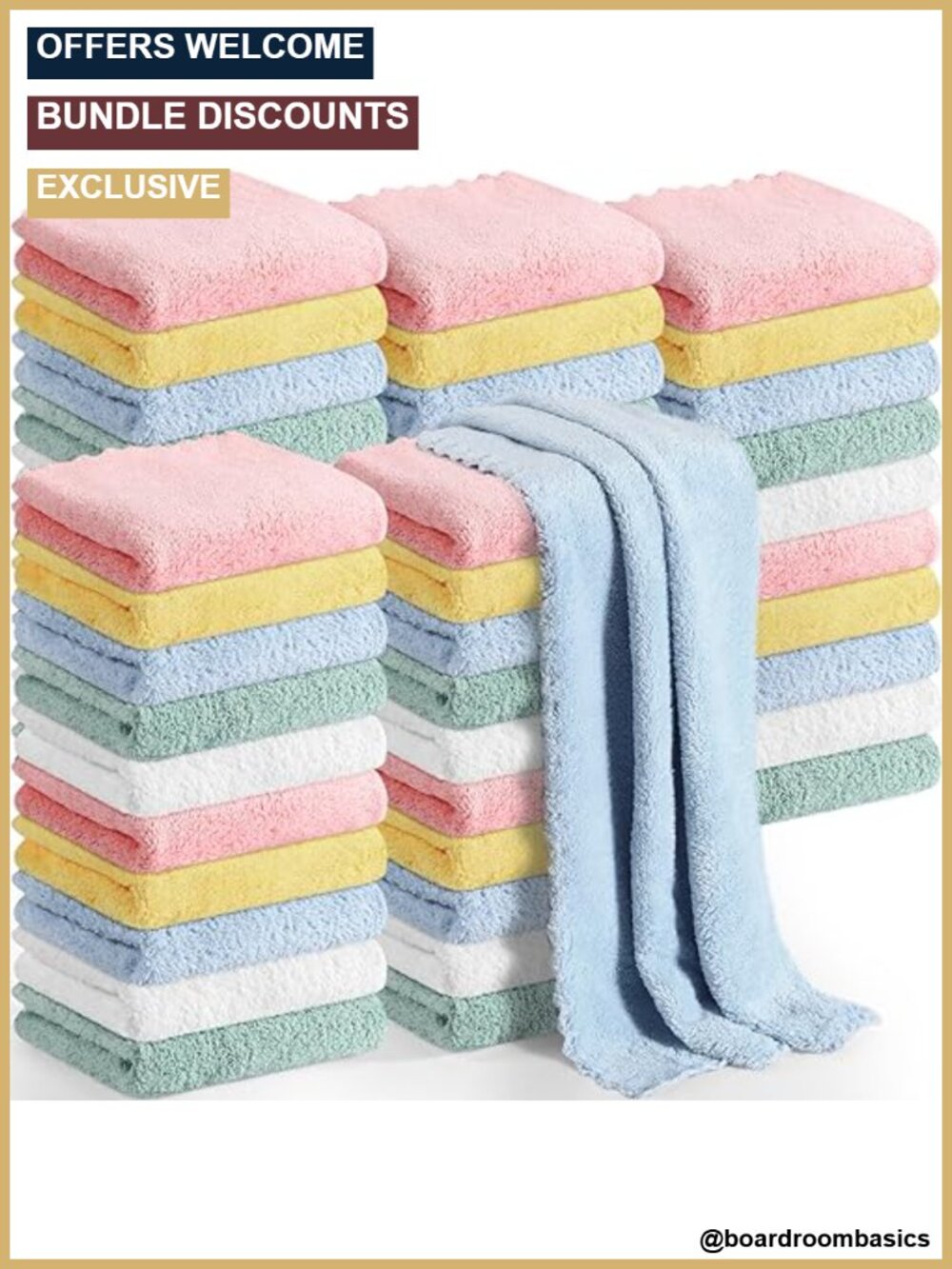 50 Pack Baby Burp Cloths 20x10 Microfiber Coral Fleece Newborn Burping Rags